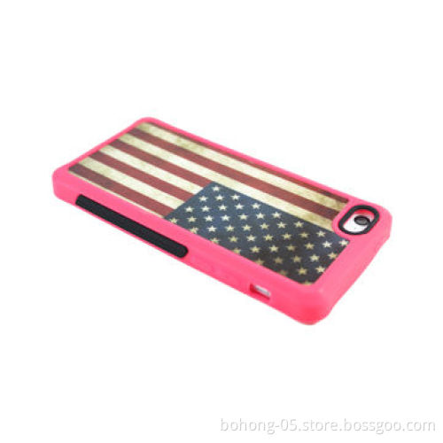 Double color silicone case with pattern and hole for iPhone 5s, different colors available